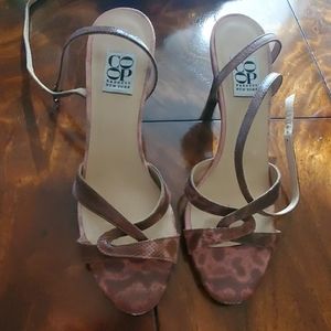 Pair of Lizard Skin High Heeled Sandles